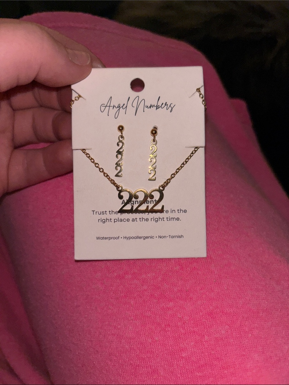 Gold 222 Necklace & Earring Set